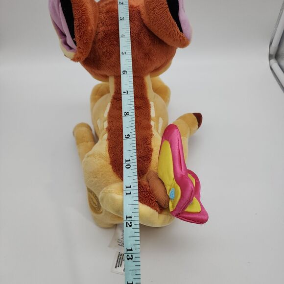 Disney Store Bambi Deer Plush 14" Butterfly on Tail Lays Down Stuffed Animal Toy - Picture 9 of 10